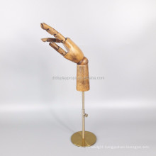 Retro Brown color female mannequin wooden hand adjustable wooden heads artist mannequin
